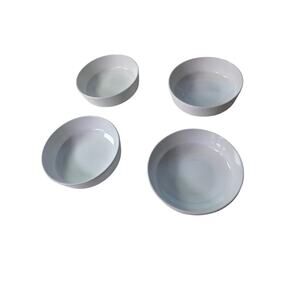 CENTURA by CORNING All White Small 4.5" Dessert Bowls Set of 4